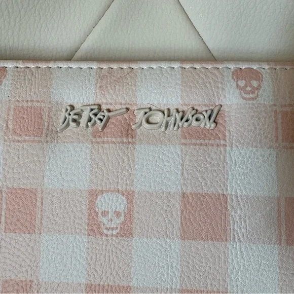 Betsey Johnson Pink and White Checkered Wallet - Picture 5 of 9